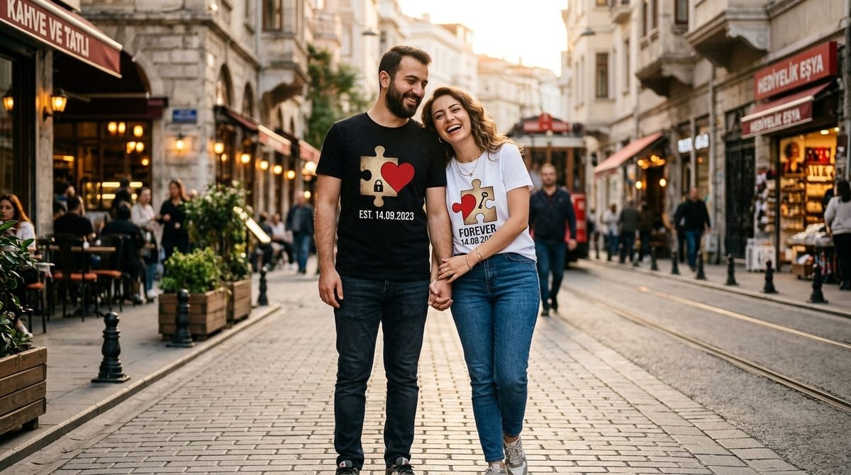 Çift Tişörtü: Sevgili Eşleşen Tasarım